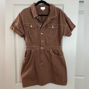 Entro brown denim mini dress